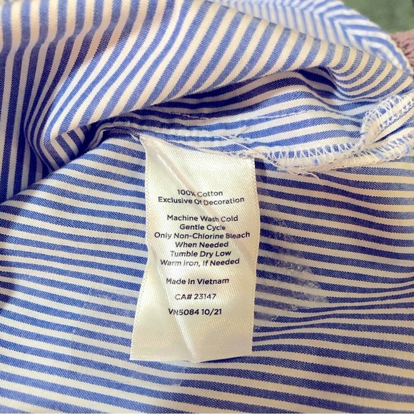 Talbots Blue & White Popover Size LP - Picture 6 of 10